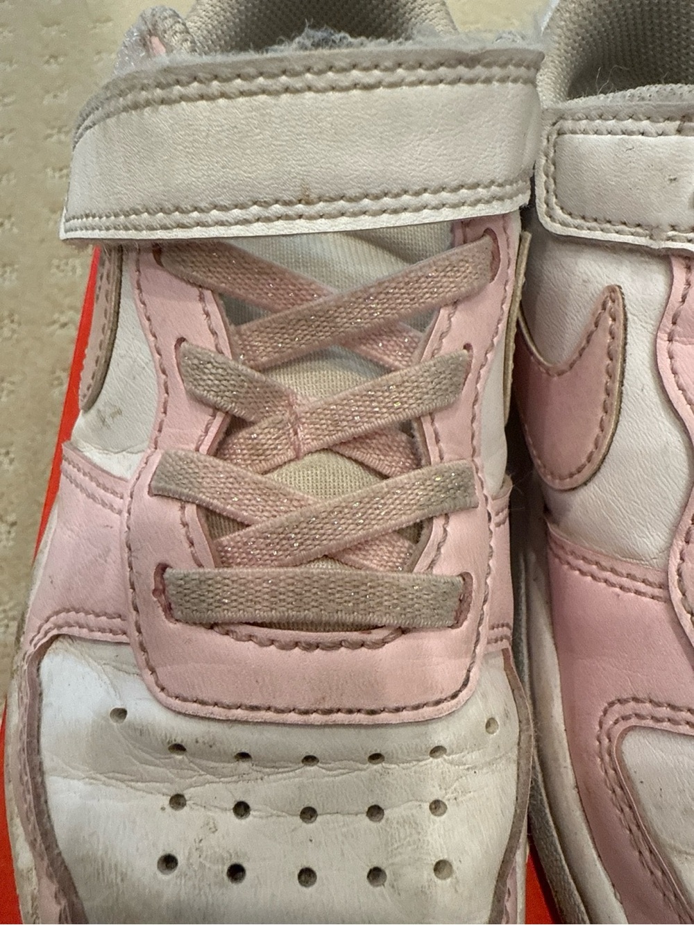 Nike Court Borough Low Recraft Kids White Pink Sneakers Size 11C - Picture 2 of 7